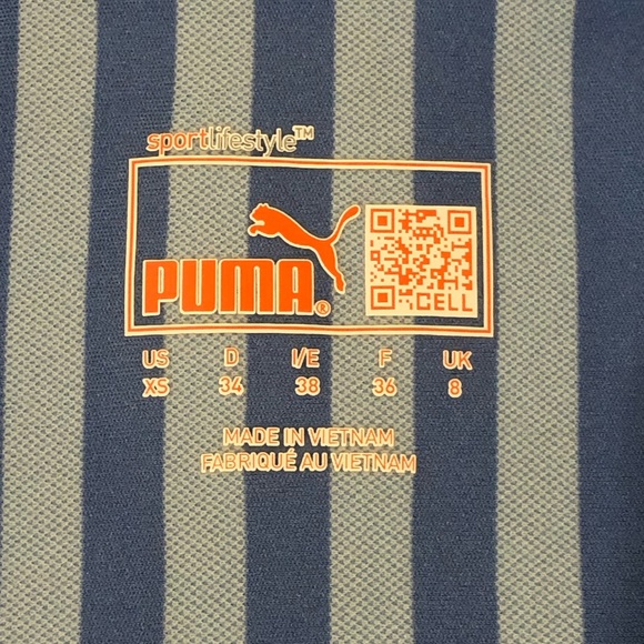 Puma Women’s Sleeveless Collar Golf Polo Top Size XS Light Blue Striped EUC - Picture 11 of 14